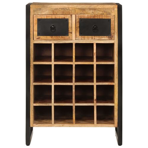 vidaXL Wine Rack for 16 Bottles Solid Mango Wood with Rustic Design for Wine Enthusiasts, perfect for stylish wine storage.