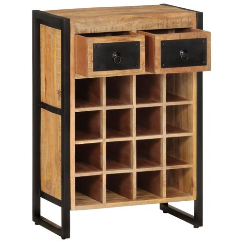 vidaXL Wine Rack for 16 Bottles Solid Mango Wood with Rustic Design for Wine Enthusiasts, perfect for stylish wine storage.