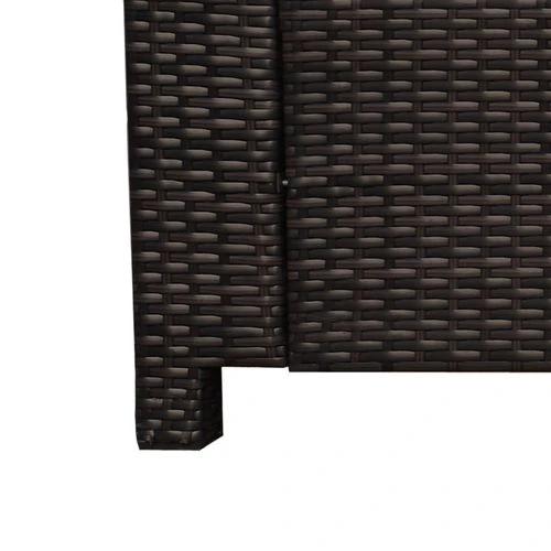 Outsunny 3 Seater Rattan Sofa Brown Wicker Weave Metal Frame Chair Outdoor Furniture - Garden Sofa Sets
