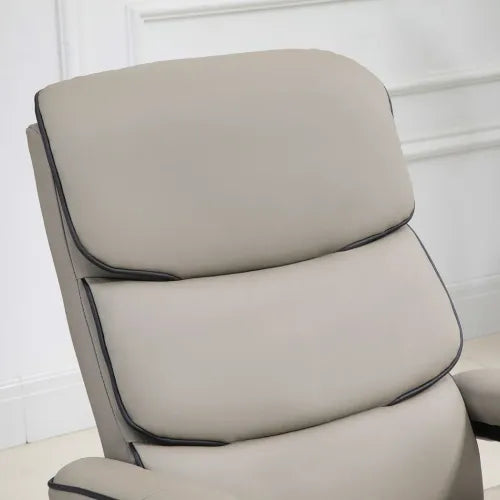 Faux Leather Recliner Chair w/ Ottoman, 135 Adjustable Backrest & Thick Padding - Home Symphony