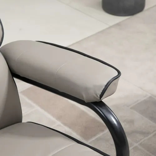 Faux Leather Recliner Chair w/ Ottoman, 135 Adjustable Backrest & Thick Padding - Home Symphony