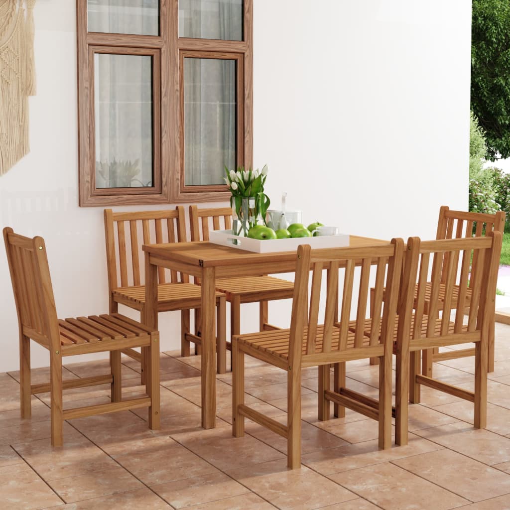 Premium Teak Garden Dining Set for 6 Solid Teak Wood Outdoor - vidaXL - Home Symphony