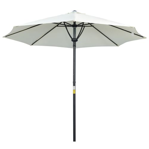 Outsunny Outdoor Market Table Parasol Umbrella Sun Shade with 8 Ribs, Cream - Home Symphony