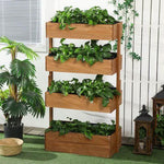 Outsunny Outsunny Raised Garden Bed Wooden Plant Stand Orange - Raised Beds