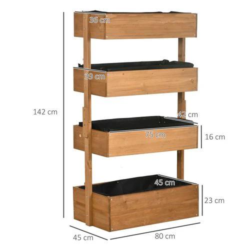 Outsunny Outsunny Raised Garden Bed Wooden Plant Stand Orange - Raised Beds