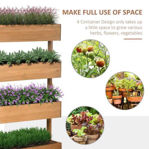 Outsunny Outsunny Raised Garden Bed Wooden Plant Stand Orange - Raised Beds