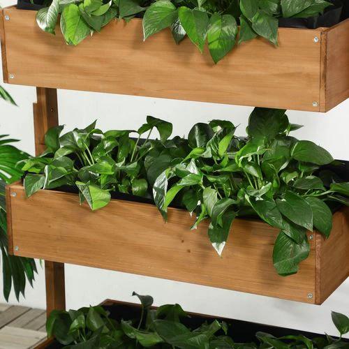 Outsunny Outsunny Raised Garden Bed Wooden Plant Stand Orange - Raised Beds