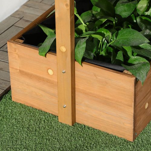Outsunny Raised Garden Bed Wooden Plant Stand Orange - Home Symphony