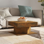 VidaXL Coffee Table 57x57x30 Cm Smoked Oak Engineered Wood With Moisture Resistant Finish Living Room Decor by vidaXL