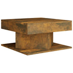 VidaXL Coffee Table 57x57x30 Cm Smoked Oak Engineered Wood With Moisture Resistant Finish Living Room Decor by vidaXL