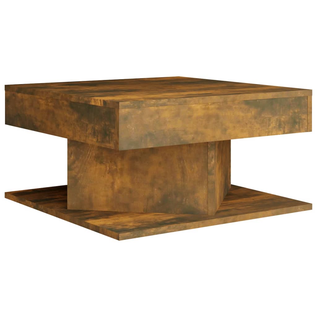 VidaXL Coffee Table 57x57x30 Cm Smoked Oak Engineered Wood With Moisture Resistant Finish Living Room Decor by vidaXL