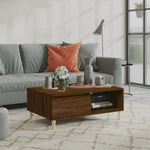 vidaXL Coffee Table 90x60x35 cm Smoked Oak Engineered Wood With Storage Shelf For Living Room by vidaXL