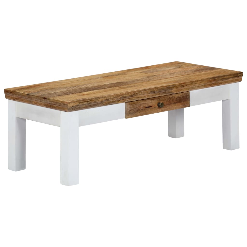 Rustic Mango Wood Coffee Table 110x50x40 Drawer