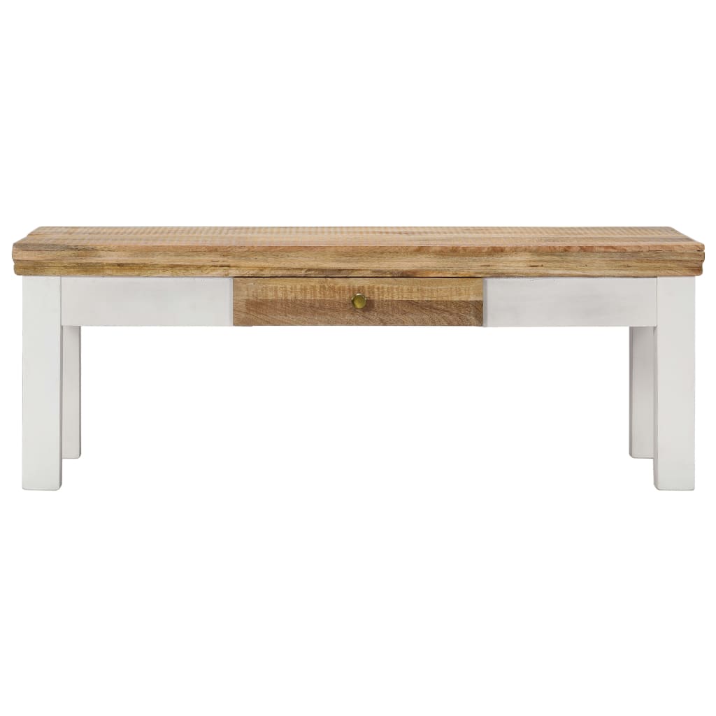 Rustic Mango Wood Coffee Table 110x50x40 Drawer