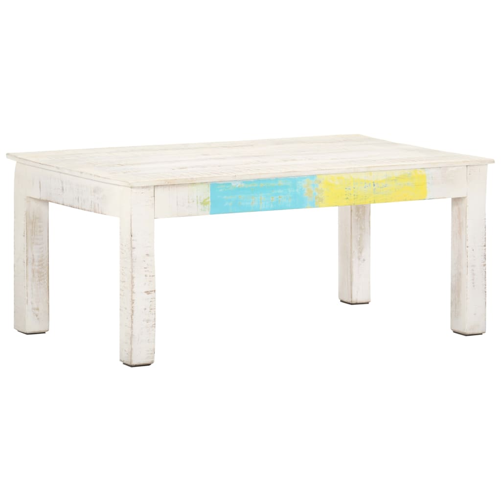 VidaXL Coffee Table 110x60x45 Cm Whitewashed Solid Mango Wood For Living Room Decor - vidaXL - Home Symphony