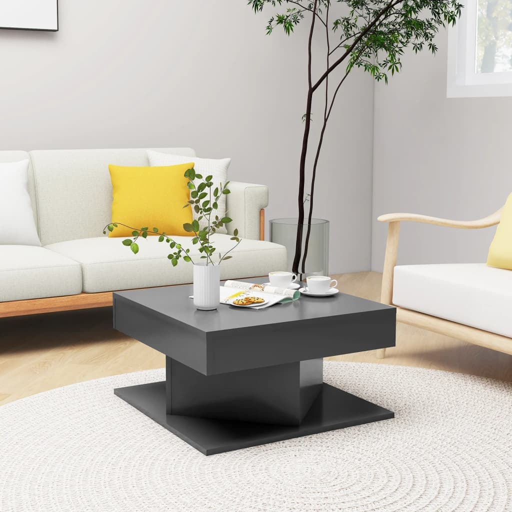 VidaXL Coffee Table 57x57x30 Cm Smoked Oak Engineered Wood With Moisture Resistant Finish Living Room Decor by vidaXL