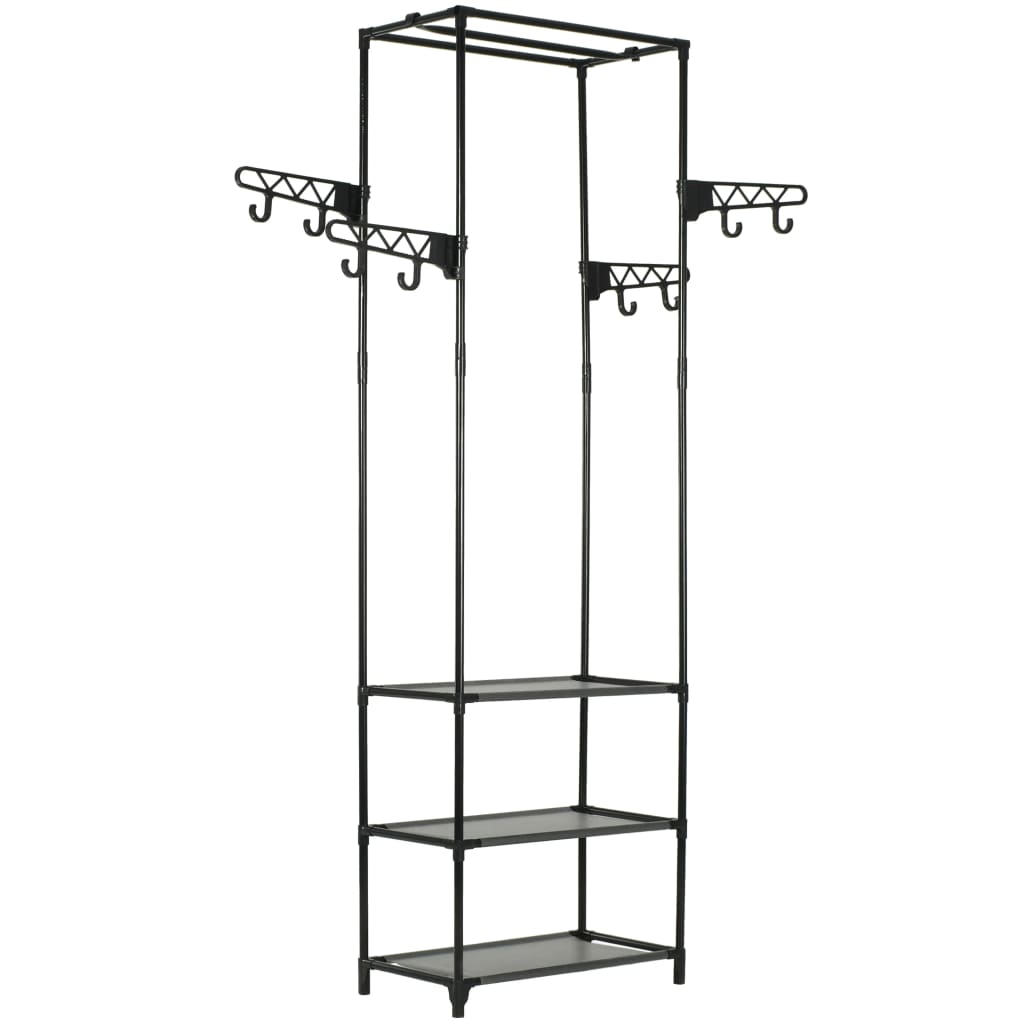 VidaXL Clothes Rack 55x28.5x175 Cm Steel and Nonwoven Fabric Black for Bedroom and Laundry - vidaXL - Home Symphony