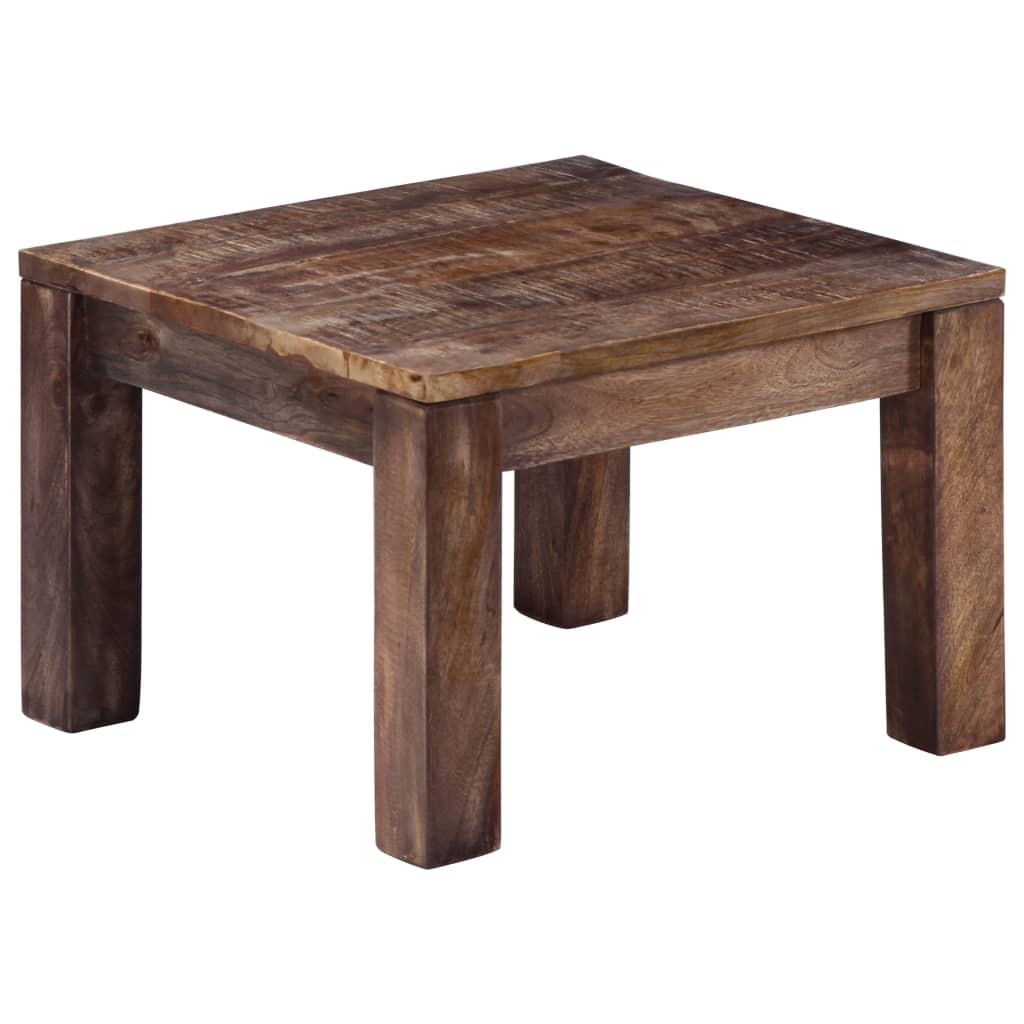 Rustic Mango Wood Coffee Table 50x50x35 Cm Solid Top Ideal for Living Room Decor