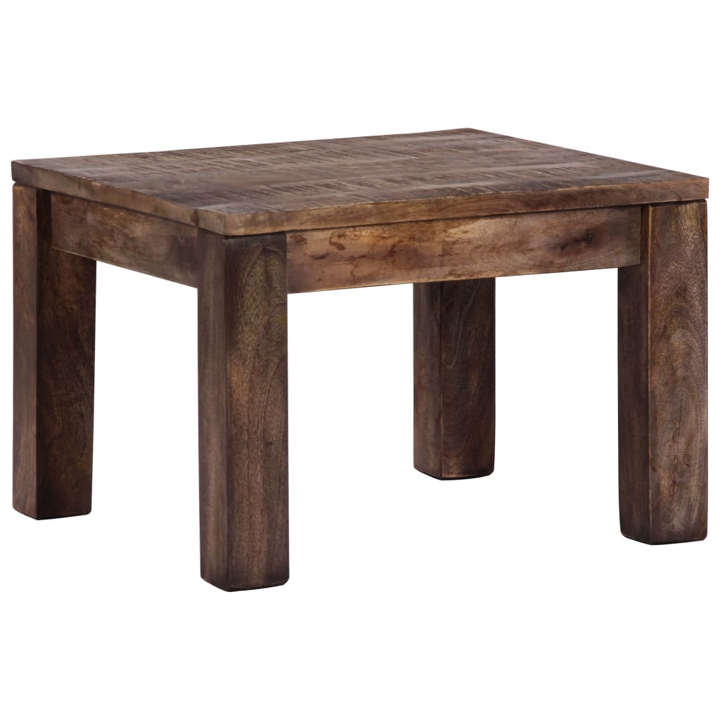 Rustic Mango Wood Coffee Table 50x50x35 Cm Solid Top Ideal for Living Room Decor
