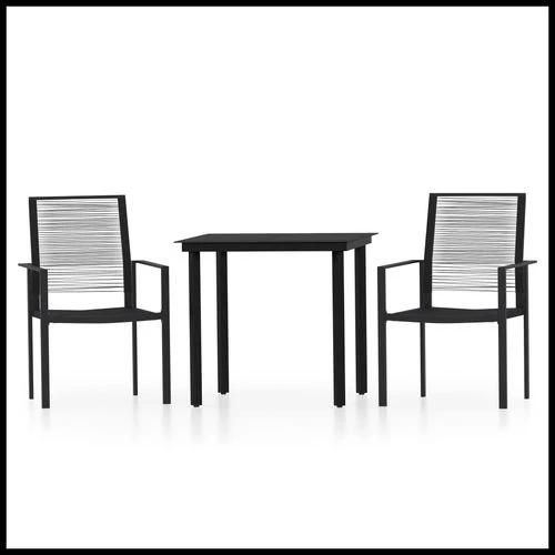 vidaXL vidaXL 3 Piece Garden Dining Set 80x80x74 cm with Powder-Coated Steel Frame and Water-Resistant PVC Rattan Chairs for Outdoor Use - Garden Set