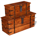 VidaXL Solid Wood Storage Chest Set Honey Finish by vidaXL