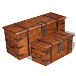 VidaXL Solid Wood Storage Chest Set Honey Finish by vidaXL