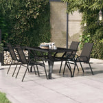 vidaXL Garden Table Black 140x70x70 cm Steel and Glass by vidaXL