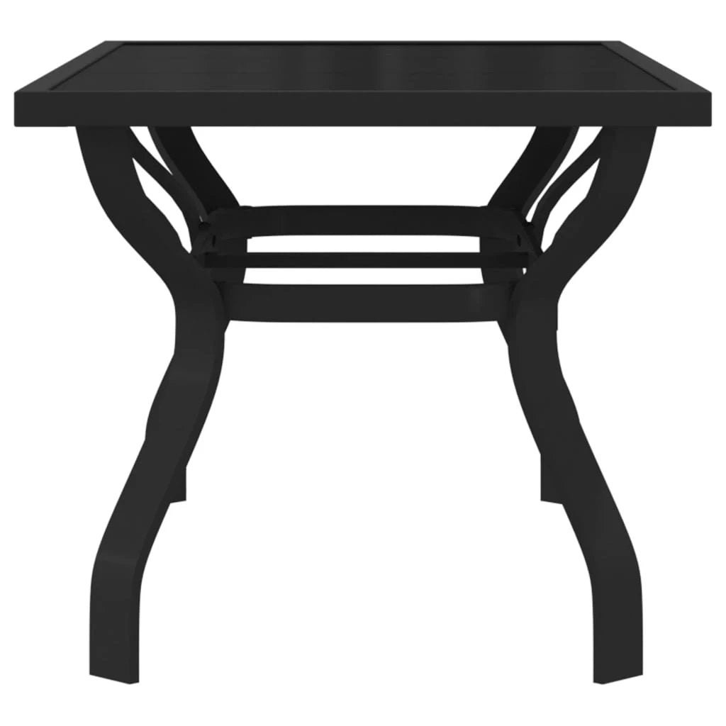 vidaXL vidaXL Garden Table Black 140x70x70 cm Steel and Glass - Garden Table