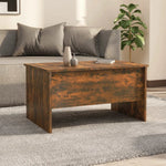 vidaXL VidaXL Coffee Table 80x50x42.5 Cm Smoked Oak Lift Top Storage Engineered Wood Living Room Decor - Coffee Table