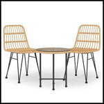 vidaXL vidaXL 3 Piece Garden Dining Set with Weather Resistant Poly Rattan for Outdoor Entertaining - Garden Set