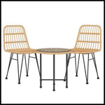 vidaXL vidaXL 3 Piece Garden Dining Set with Weather Resistant Poly Rattan for Outdoor Entertaining - Garden Set