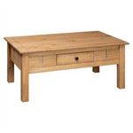 vidaXL vidaXL Coffee Table 100x60x45 cm Solid Pine With Drawer For Living Room Decor Ideal For Modern Living Rooms - Coffee Table