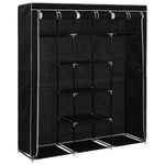 vidaXL vidaXL Wardrobe with Compartments and Rods Black 150x45x175 cm Fabric - Wardrobe