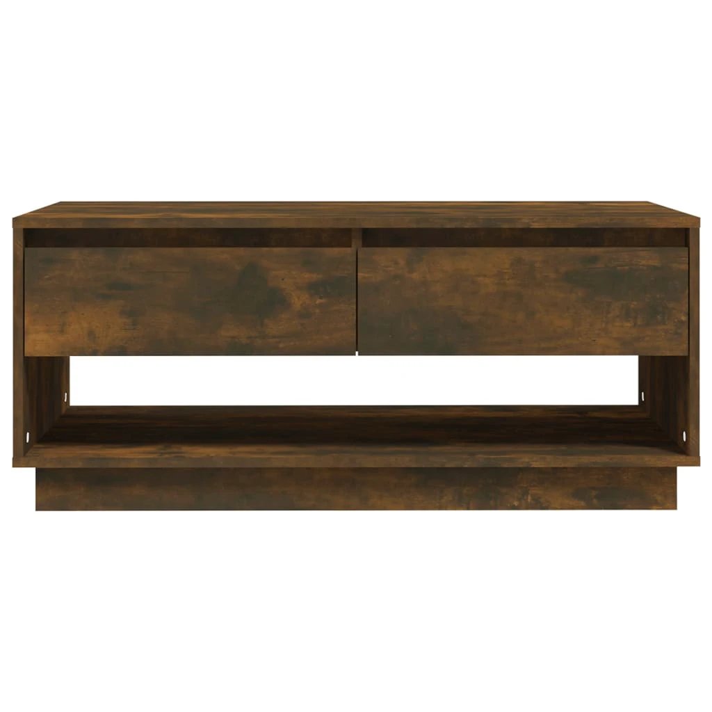 VidaXL Coffee Table 102.5x55x44 Cm Engineered Wood Smoked Oak With Drawers For Living Room by vidaXL