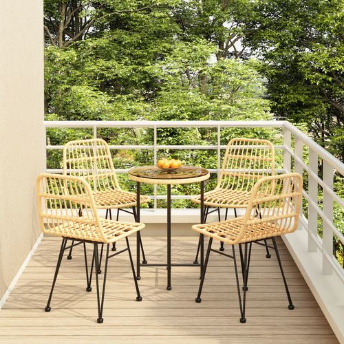 Stylish outdoor setup featuring the VidaXL 5 Piece Garden Dining Set with Weather Resistant Poly Rattan for entertaining.