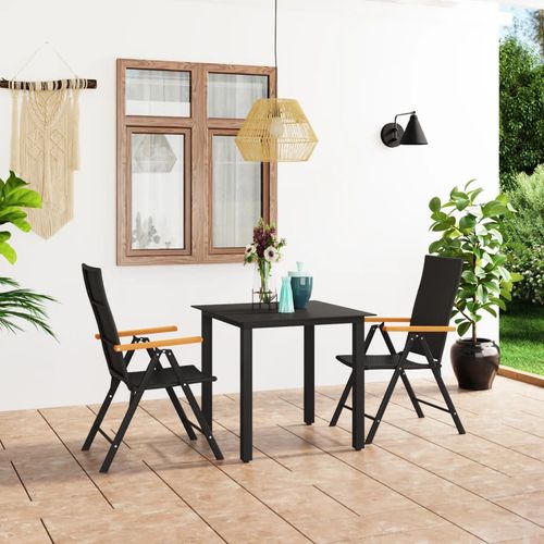 Stylishly designed vidaXL 3 Piece Garden Dining Set with Weather-Resistant PE Rattan, perfect for outdoor entertaining.
