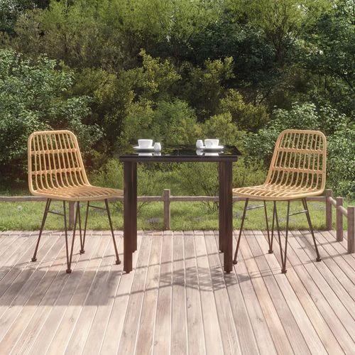 vidaXL 3 Piece Garden Dining Set with Weather Resistant PE Rattan for Outdoor Dining Enthusiasts by vidaXL