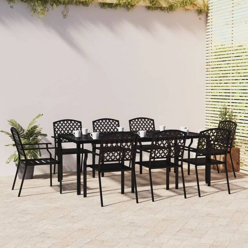 Stylish vidaXL 3 Piece Garden Dining Set with Anthracite Steel Construction, perfect for outdoor entertaining.