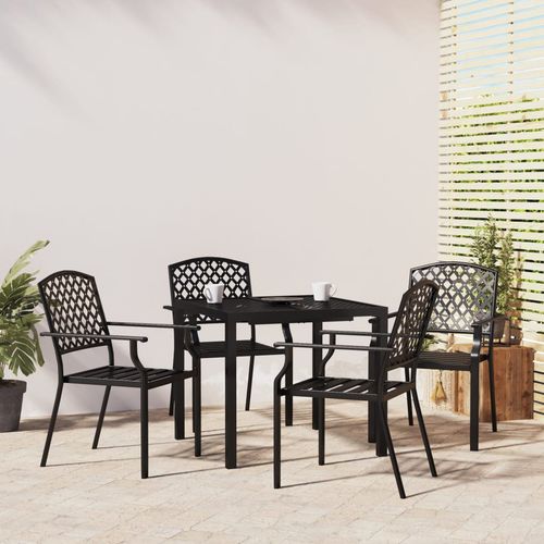 Stylish vidaXL 3 Piece Garden Dining Set with Anthracite Steel Construction, perfect for outdoor entertaining.