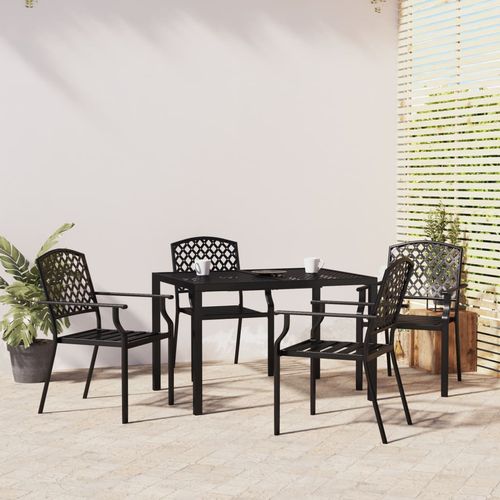 Stylish vidaXL 3 Piece Garden Dining Set with Anthracite Steel Construction, perfect for outdoor entertaining.