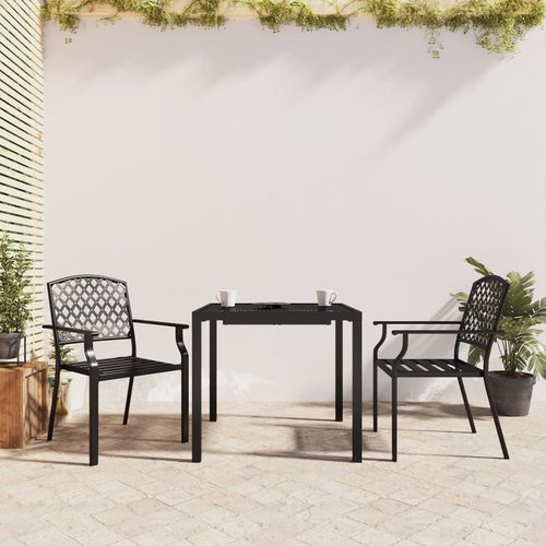 Stylish vidaXL 3 Piece Garden Dining Set with Anthracite Steel Construction, perfect for outdoor entertaining.