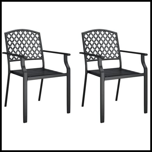 vidaXL 3 Piece Garden Dining Set with Anthracite Steel Construction, perfect for stylish outdoor entertaining.