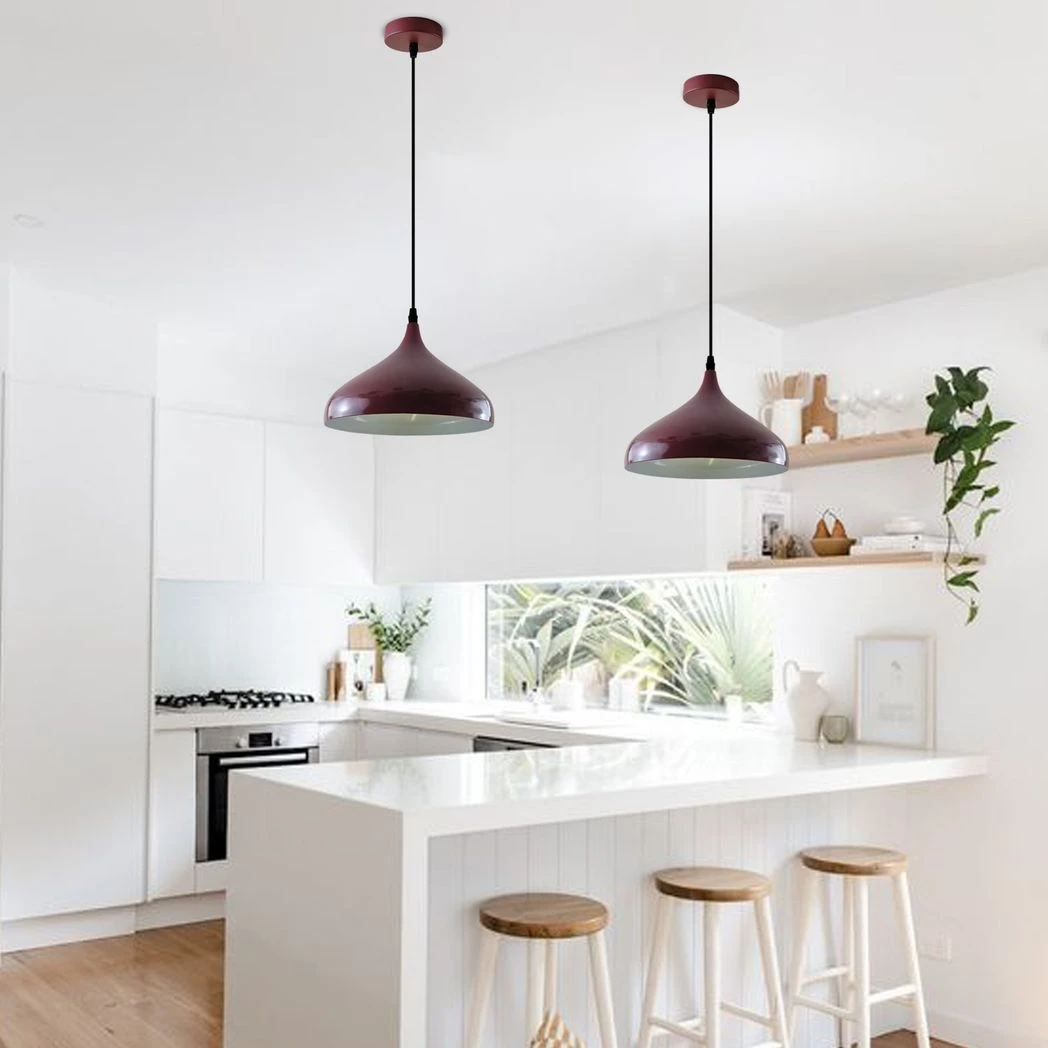 Modern Mosque Pendant Light Medium Burgundy Warm Glow Indoor Living Room E27 Ceiling Lamp by Un-branded