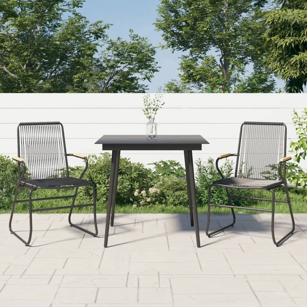 VidaXL Garden Dining Set Three Piece Outdoor PVC Rattan by vidaXL