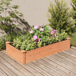vidaXL Garden Raised Bed with Liner 120x45x25 cm Solid Wood Fir by vidaXL
