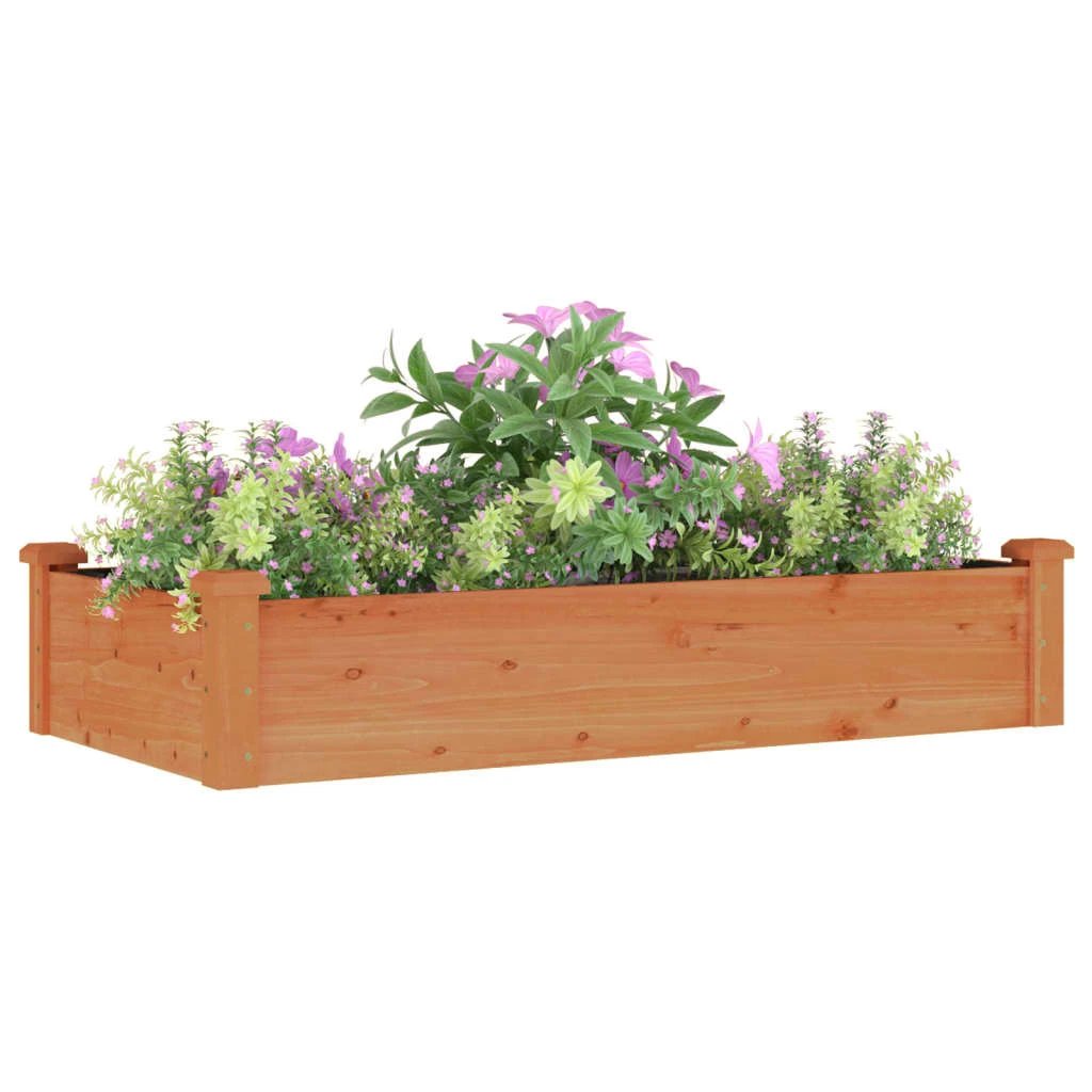 vidaXL Garden Raised Bed with Liner 120x45x25 cm Solid Wood Fir by vidaXL