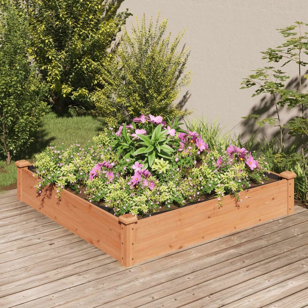 vidaXL vidaXL Garden Raised Bed with Liner 120x45x25 cm Solid Wood Fir - Raised Beds
