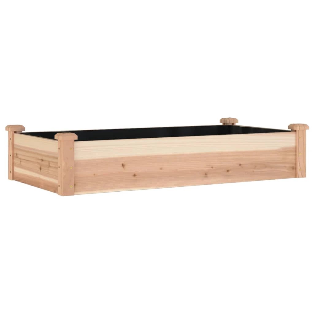 vidaXL Garden Raised Bed with Liner 120x45x25 cm Solid Wood Fir by vidaXL