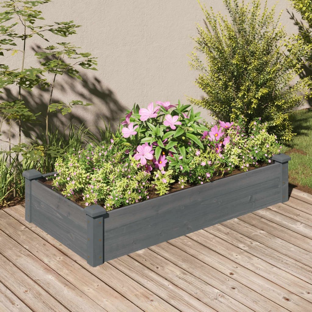 vidaXL vidaXL Garden Raised Bed with Liner 120x45x25 cm Solid Wood Fir - Raised Beds