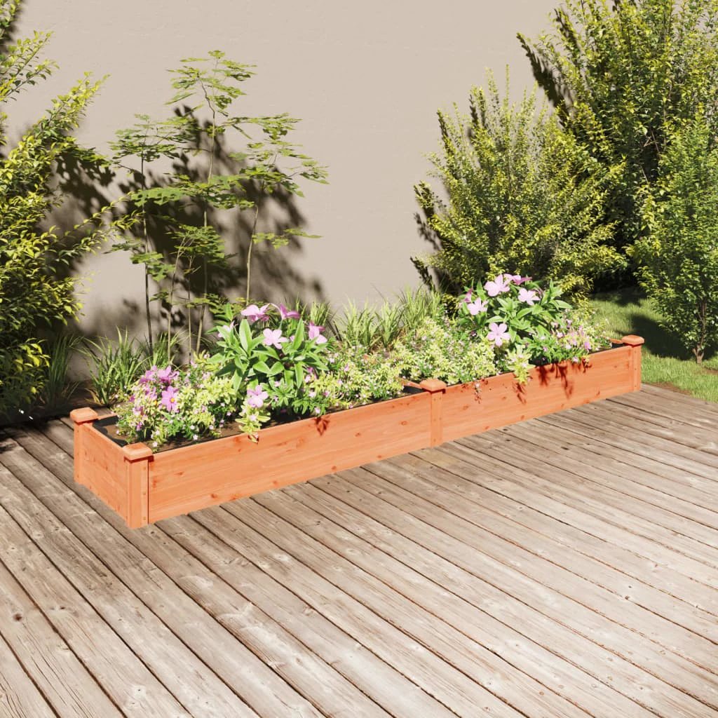 vidaXL Garden Raised Bed with Liner 120x45x25 cm Solid Wood Fir by vidaXL